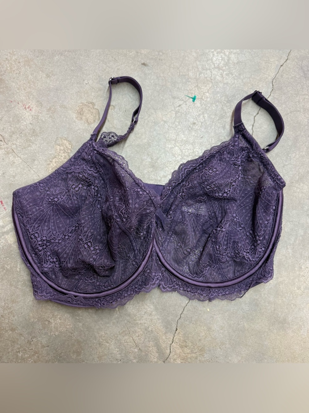 Adore Me Deep Purple Lace Underwire Bra
